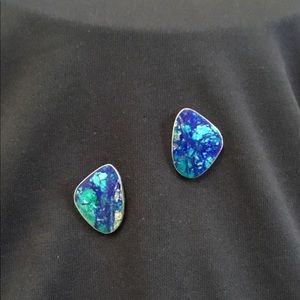 Native American earrings in lapis and turquoise